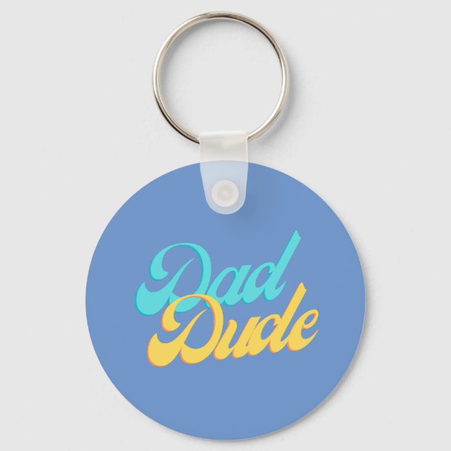 Vater Typ Button Abzeichen Keyring Light Backgroun Schlüsselanhänger (Vorderseite)