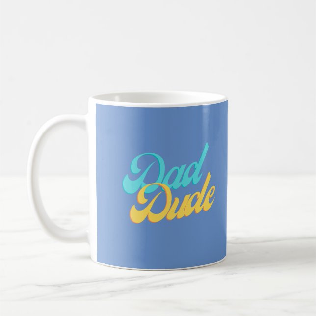 Vater Typ Tasse hellblau Hintergrund (Links)