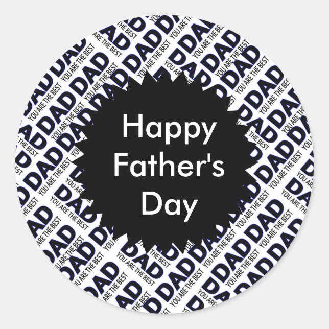 Vater Typografie Klassischer Rundsticker, Matte Runder Aufkleber (Vorderseite)