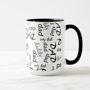 Vater Typografie Wort Muster Tasse