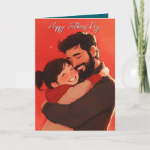 Vater umarmt Kinderrotes Faltblatt