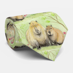 Vater und Baby Capybara Krawatte