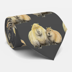 Vater und Baby Capybara Neck Tie Krawatte