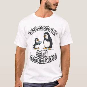 Vater und Baby Pinguin Lustiger Öl-Witz Süßes Tier T-Shirt
