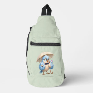 Vater- und Baby-Vogelschlinge Crossbody Bag