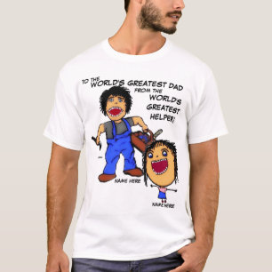 Vater und Cartoon T-Shirt