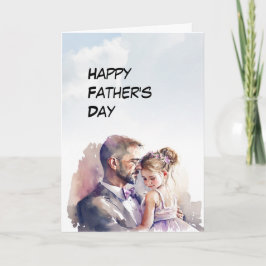 Vater und junge Tochter ziehen sich die Vatertagsk Karte