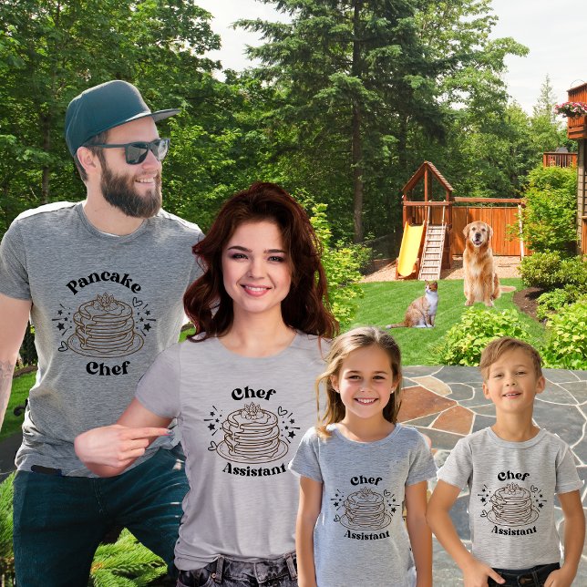 Vater und Kinder Pancake Koch T-Shirt (Von Creator hochgeladen)