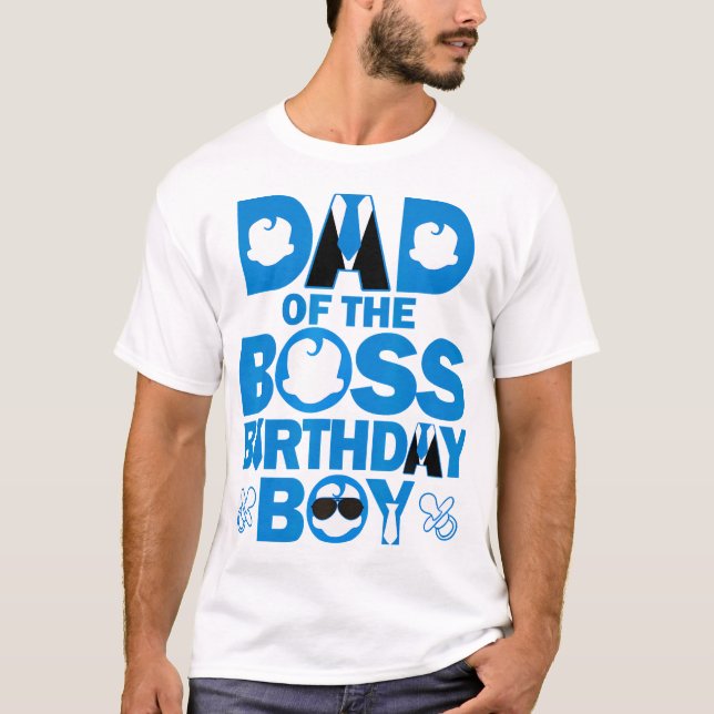 Vater und Mama der Boss Birthday Boy Baby Family T-Shirt (Vorderseite)