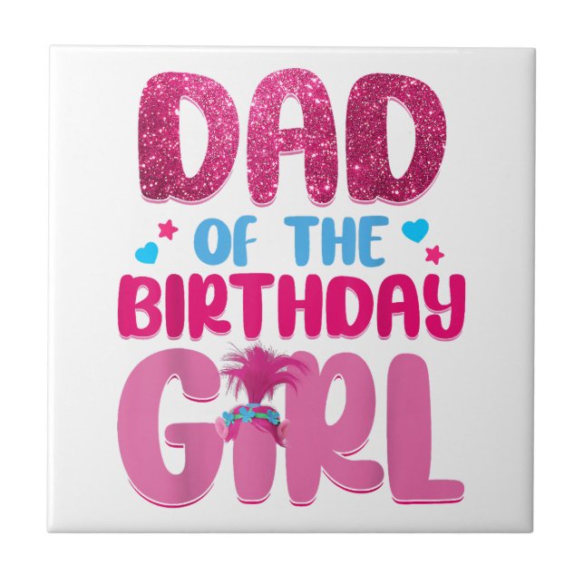 Vater und Mama Geburtstagskinderfamilie Matching Fliese (Vorderseite)