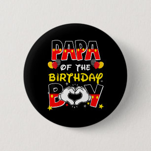 Vater und Mama Papa vom Party der Geburtstagsjunge Button