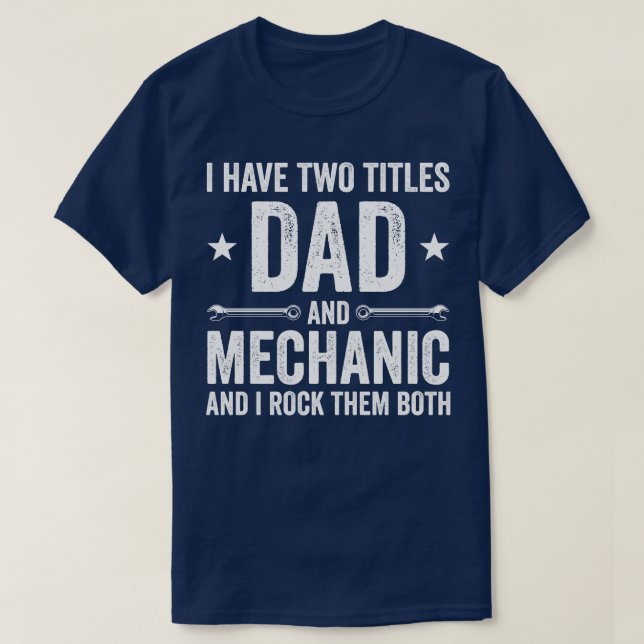 Vater und Mechanische Garage Fixierung s Vater T-Shirt (Design vorne)