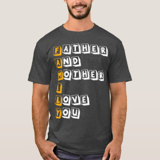 Vater und Mutter Ich Liebe Sie Familienmädchen T-Shirt