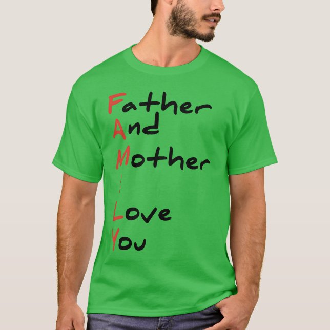 Vater und Mutter Ich Liebe Sie lustig T-Shirt (Vorderseite)