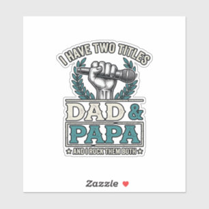 Vater Und Papa Rock-Titel Vintage-Mikrofon-Shirt_ Aufkleber