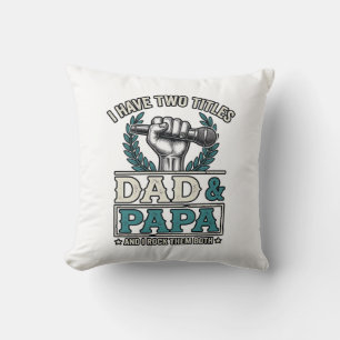 Vater Und Papa Rock Titel Vintage Mikrofon Shirt_ Kissen
