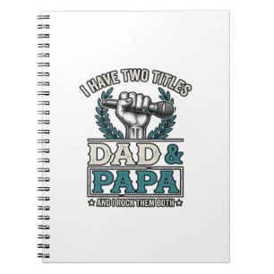 Vater Und Papa Rock-Titel Vintage-Mikrofon-Shirt_ Notizblock