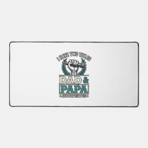 Vater Und Papa Rock Titel Vintage Mikrofon Shirt_ Schreibtischunterlage