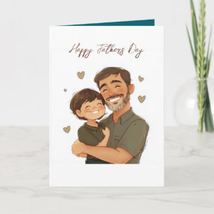 Vater und sein Sohn Faltenväter Tageskarte Karte