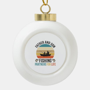 Vater und Sohn Angeln Partner fürs Leben Design_1 Keramik Kugel-Ornament