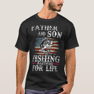 Vater und Sohn beim Angeln Lebenslange Partner USA T-Shirt