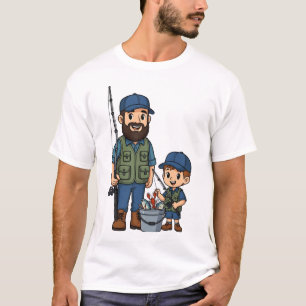 Vater und Sohn beim gemeinsamen Angeln T-Shirt