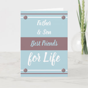 Vater und Sohn beste Freunde blau und braun Karte