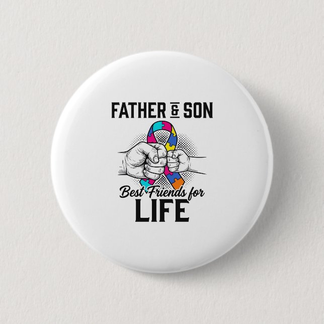 Vater und Sohn beste Freunde fürs Leben Puzzleband Button (Vorderseite)