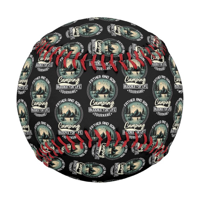 Vater und Sohn Camping Buddies für Leben Baseball (Vorderseite)