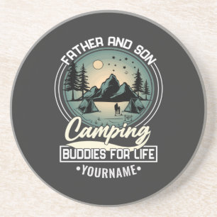 Vater und Sohn Camping Buddies für Leben Getränkeuntersetzer