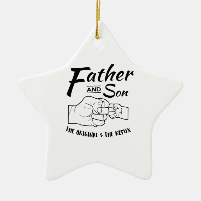 Vater-und Sohn-Fauststoß Keramik Ornament (Vorne)