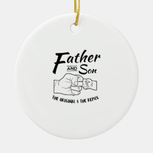 Vater-und Sohn-Fauststoß Keramik Ornament
