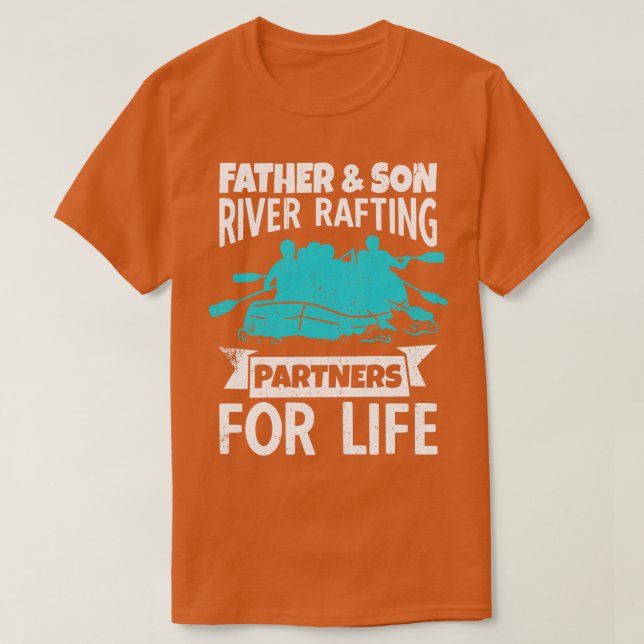 Vater und Sohn-Fluss-Rafting-Partner für Leben T-Shirt (Design vorne)