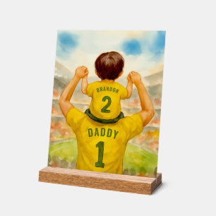 Vater und Sohn Football Jersey Back View Acrylschild