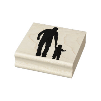 Vater und Sohn Gummistempel