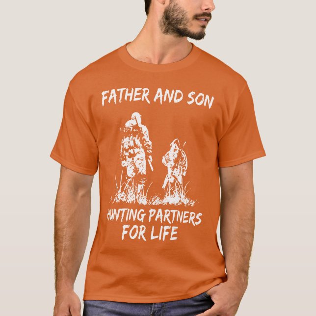 Vater und Sohn hungern Lebenspartner für die Jagd T-Shirt (Vorderseite)