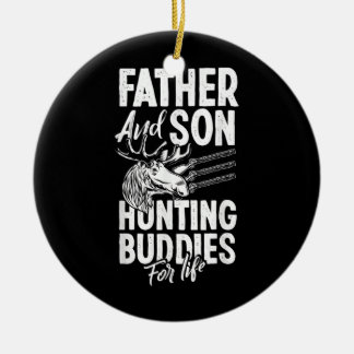 Vater und Sohn jagen Buddies für Leben, das passt Keramik Ornament