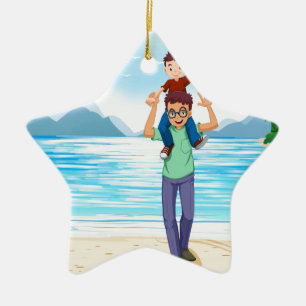 Vater und Sohn Keramikornament