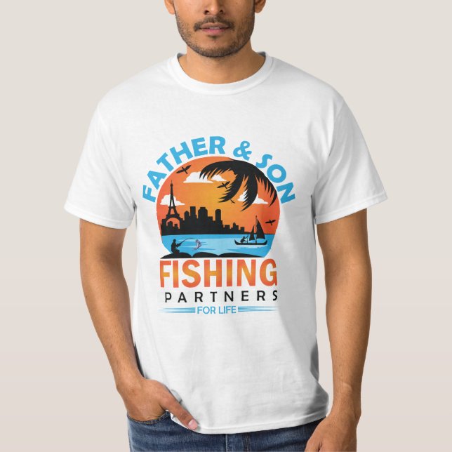 Vater und Sohn - Lebenspartner für die Fischerei T-Shirt (Vorderseite)