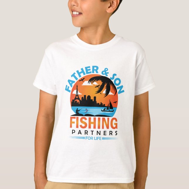 Vater und Sohn - Lebenspartner für die Fischerei T-Shirt (Vorderseite)