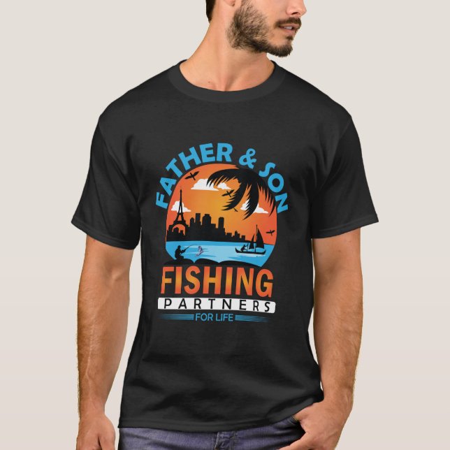 Vater und Sohn - Lebenspartner für die Fischerei T-Shirt (Vorderseite)