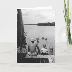 Vater und Sohn, Marco Island, Florida, 1966 Karte