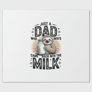 Vater und Sohn mit Milch Faultier Grafikdesign-01 Geschenkpapier