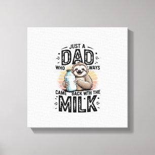 Vater und Sohn mit Milch Faultier Grafikdesign-01 Leinwanddruck