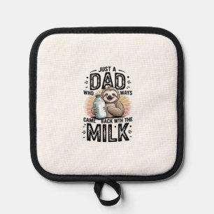 Vater und Sohn mit Milch Faultier Grafikdesign-01 Topflappen