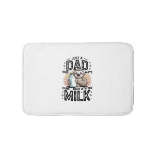 Vater und Sohn mit Milchfaulgrafik-Design-01 Badematte