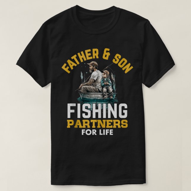 Vater und Sohn - Partner für die Fischerei F T-Shirt (Design vorne)