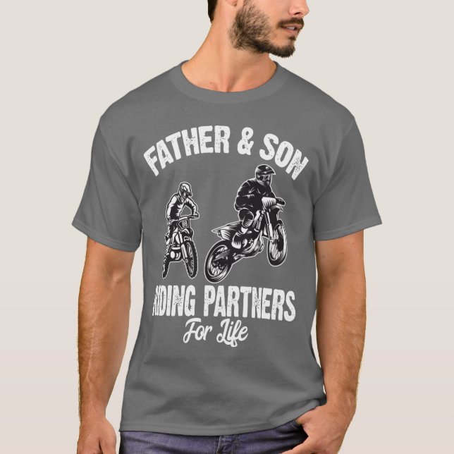 Vater und Sohn reiten Partner für Life Dirt Bike T-Shirt (Vorderseite)