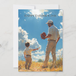 Vater und Sohn spielen Baseball