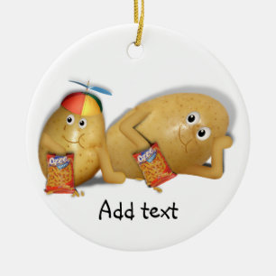 Vater und Sohn Spuds Keramikornament